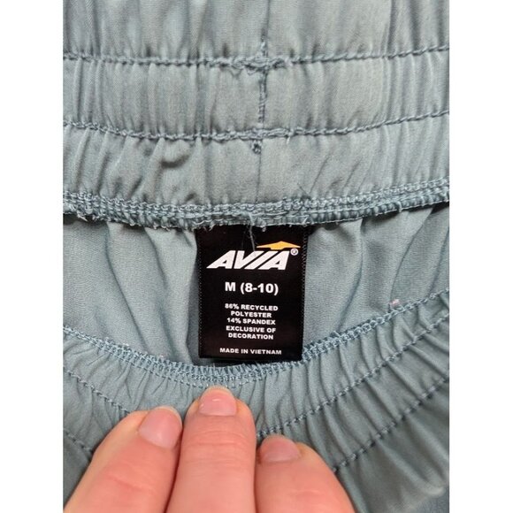 Avia women's size 8 recycled polyester shorts cuffed shorts sage green gray V1 - Picture 2 of 6